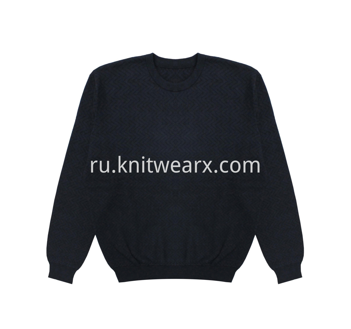 Men's Knitted Twill Jacquard Oversize Crewneck Pullover